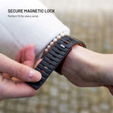 Apple Watch (42/44/SE/45/46/49mm) Fixed Magnetic Silicone Strap - Black / Orange