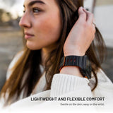 Apple Watch (42/44/SE/45/46/49mm) Fixed Magnetic Silicone Strap - Black / Orange