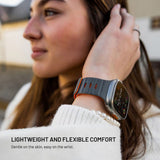 Apple Watch (42/44/SE/45/46/49mm) Fixed Magnetic Silicone Strap - Grey / Orange