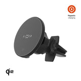 Fixed Car Phone Holder with 15W Wireless Charging - Ventilation Grille - Black