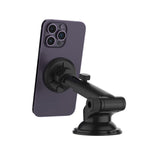 Fixed Car Phone Holder with 15W Wireless Charging - Windshield / Dashboard - Black