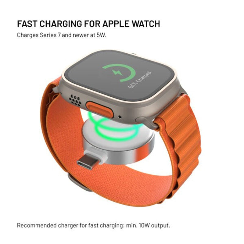 Fixed 5W Apple Watch Wireless Charger with USB-C - White