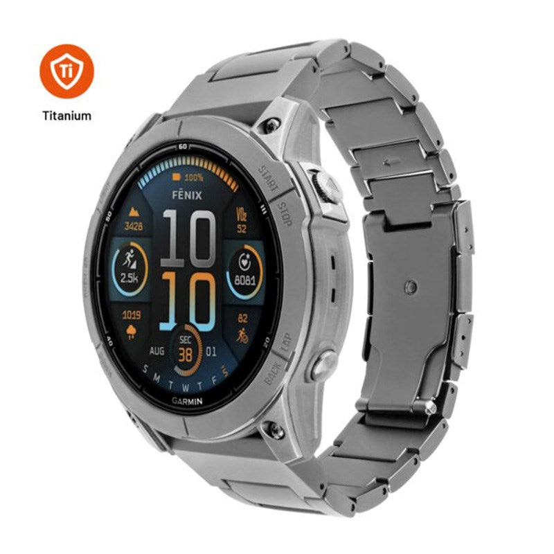 Fixed Universal Garmin 22mm QuickFit Titanium Strap - Grey