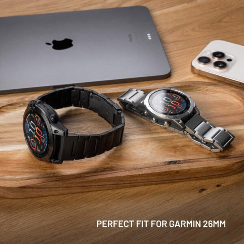 Fixed Universal Garmin 26mm QuickFit Titanium Strap - Black