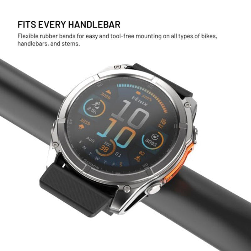 Fixed Mounting Kit for Garmin Smartwatch (26mm) / Garmin Edge Bike Computer for Bicycle - Black