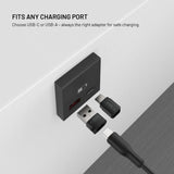 Fixed 240W Data Blocker 2-in-1 USB-A & USB-C - Black