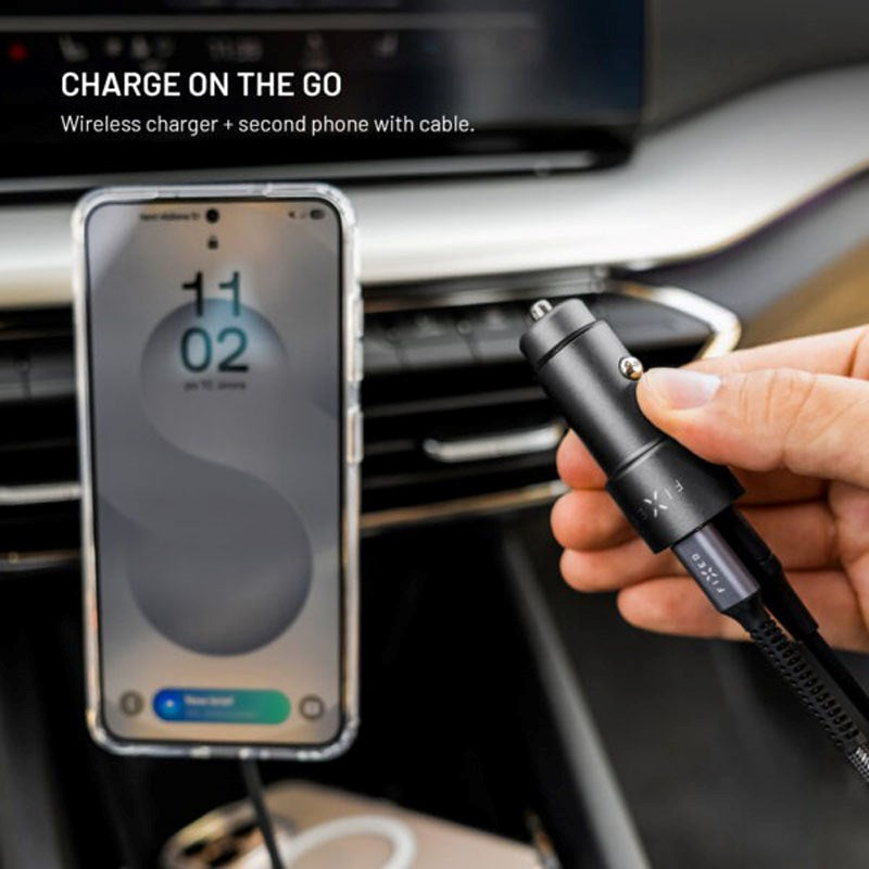 Fixed Car Charger 65W with 2 x USB-C - Black