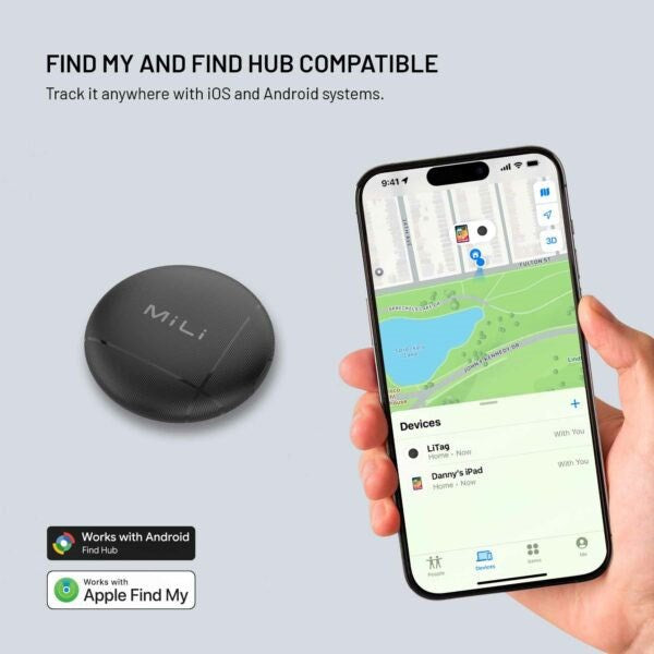 Fixed LiTag GPS Tracker - Android & Apple Compatible - Black