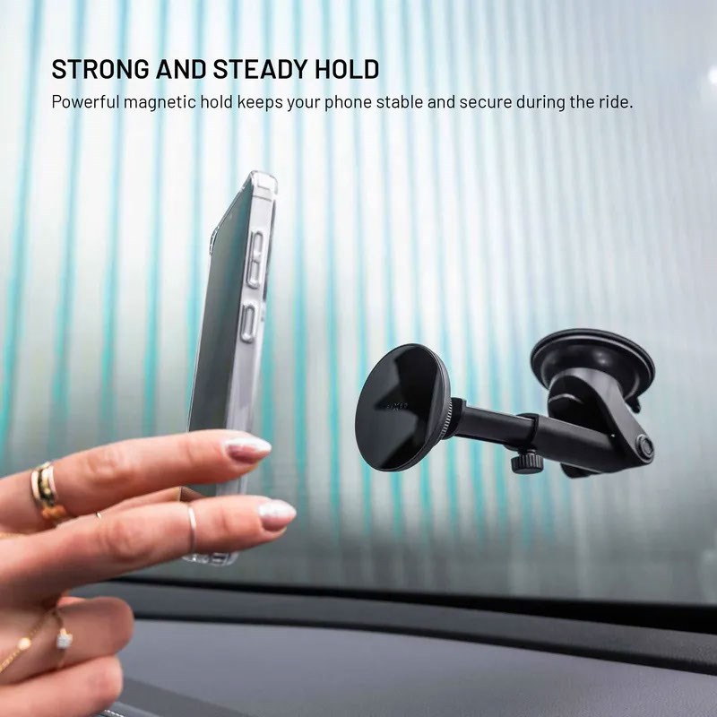 Fixed MagCircle XL Dashboard / Windshield Car Phone Mount - MagSafe Compatible - Black
