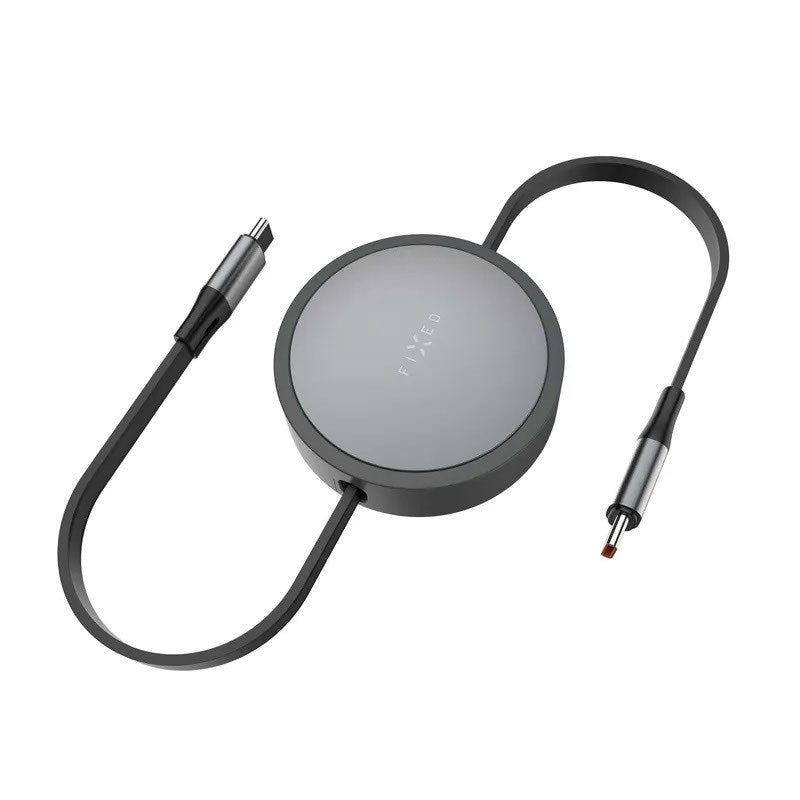 Fixed Retractable 100W USB-C to USB-C Cable - 1m - Black