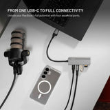 Fixed 4-in-1 USB-C Multiport with 2 x USB-A 2 x USB-C - Silver