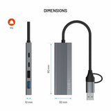 Fixed 4-in-1 USB-C Multiport with 2 x USB-A 2 x USB-C - Silver