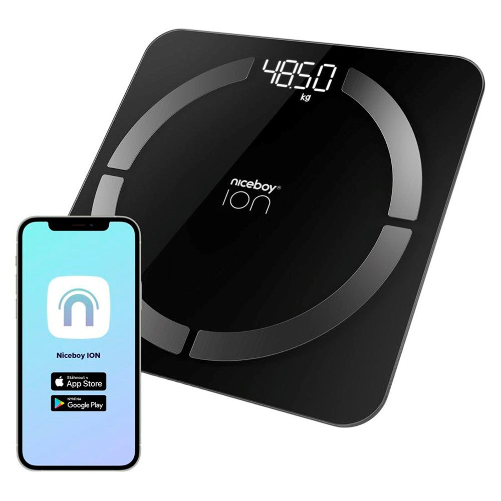 Niceboy ION Smart Scale - Bluetooth / Wifi Body Analysis Bath Scale - Black