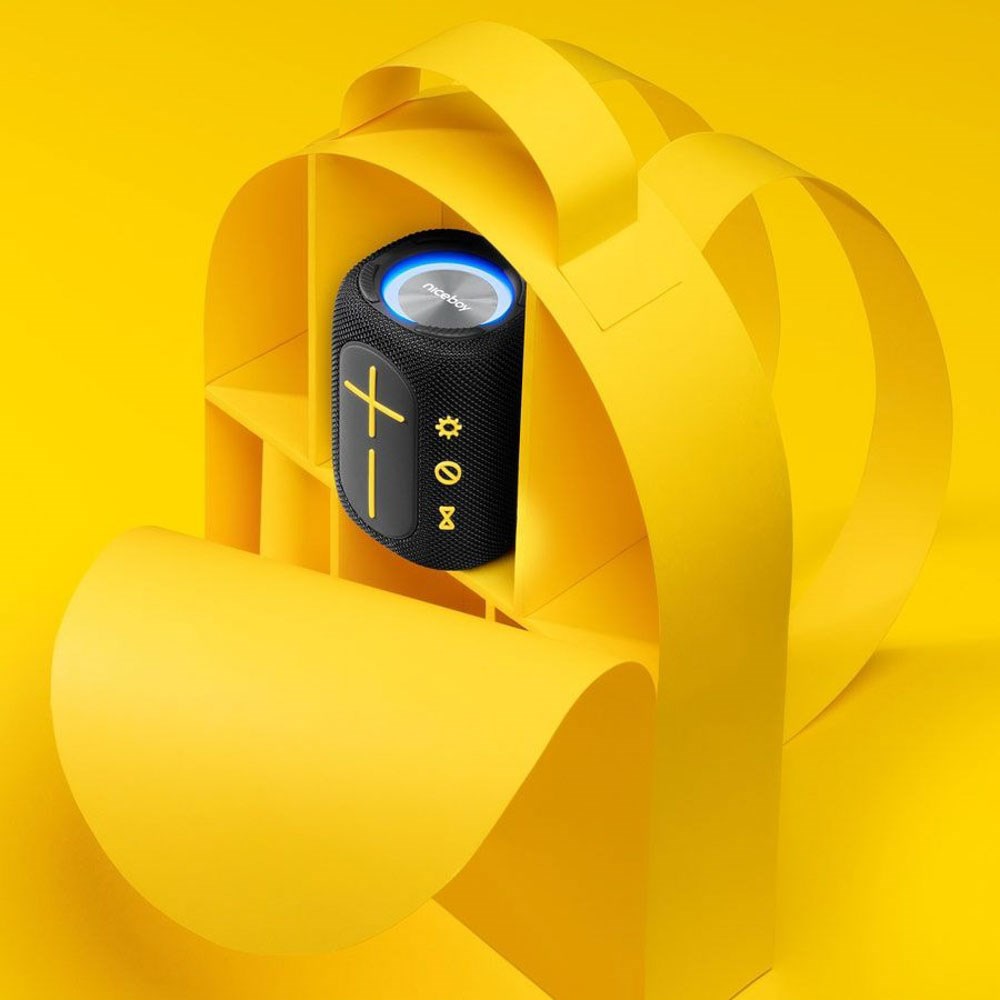 Niceboy RAZE Supersonic 16W Bluetooth Speaker with FM Radio & Light Effects - Black