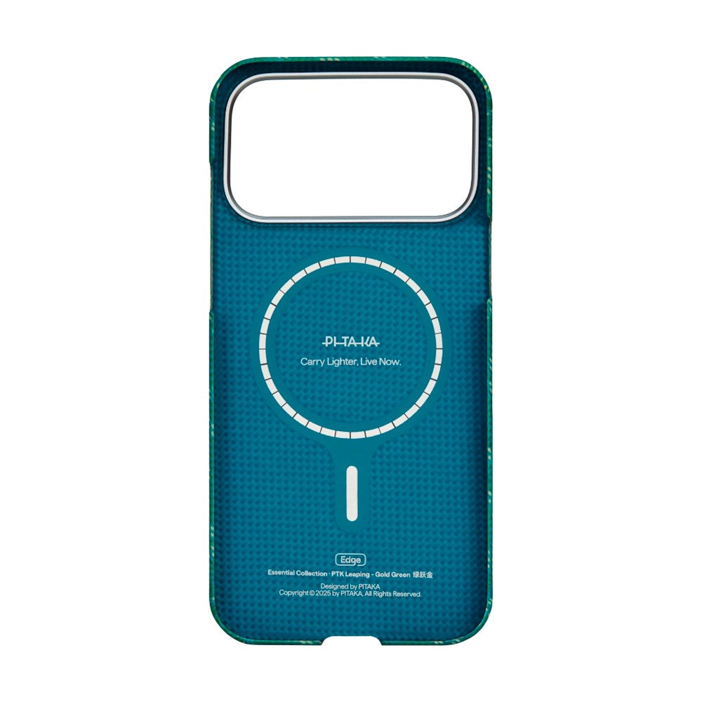 iPhone 17 Pro PITAKA Edge Monogram Case - MagSafe Compatible - Gold / Green
