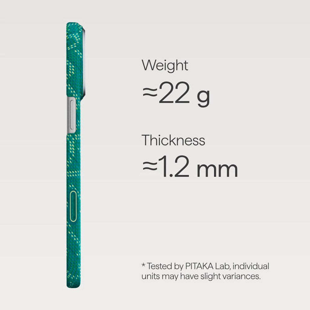 iPhone 17 Pro PITAKA Edge Monogram Case - MagSafe Compatible - Gold / Green