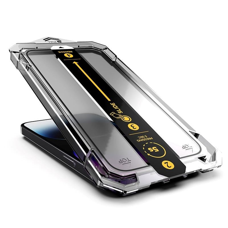 iPhone 14 Pro Mobile Origin Screen Protector Glass with Applicator - Transparent / Black Edge