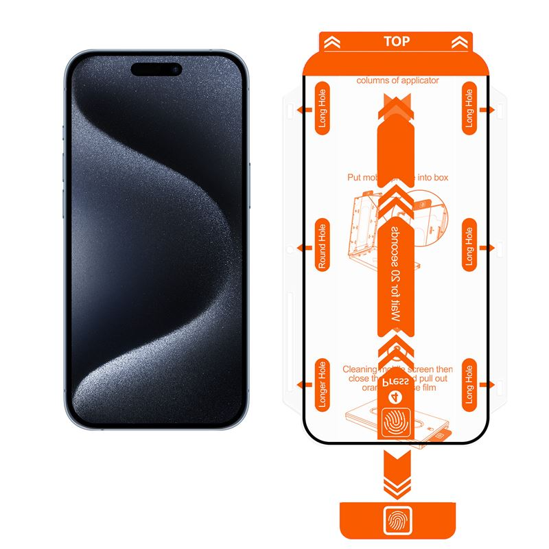 Mobile Origin Orange Screen Guard for iPhone 15 Pro, 2-Pack