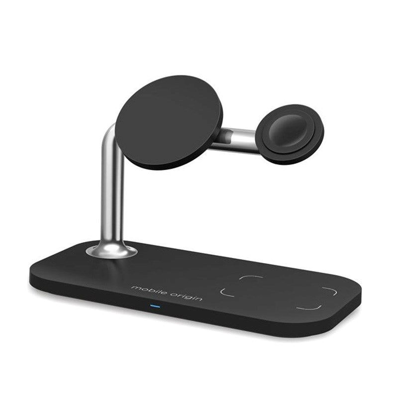 Mobile Origin 3-in-1 Wireless Charger - Black