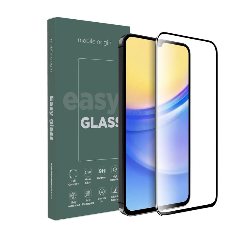 Samsung Galaxy A15 Mobile Origin EasyGlass Screen Protector - Transparent / Black Edge