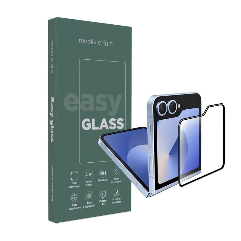 Samsung Galaxy Z Flip6 Mobile Origin EasyGlass Screen Protector - Transparent / Black Edge