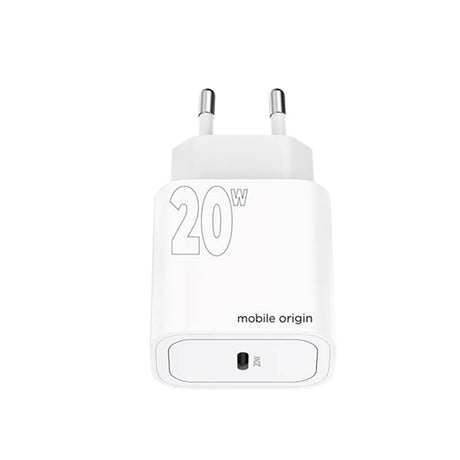Mobile Origin PD (Power Delivery) 20W Wall Charger with USB-C - White