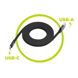 Mobile Origin Flat Magnetic USB-A to USB-C Cable - 1m - Black
