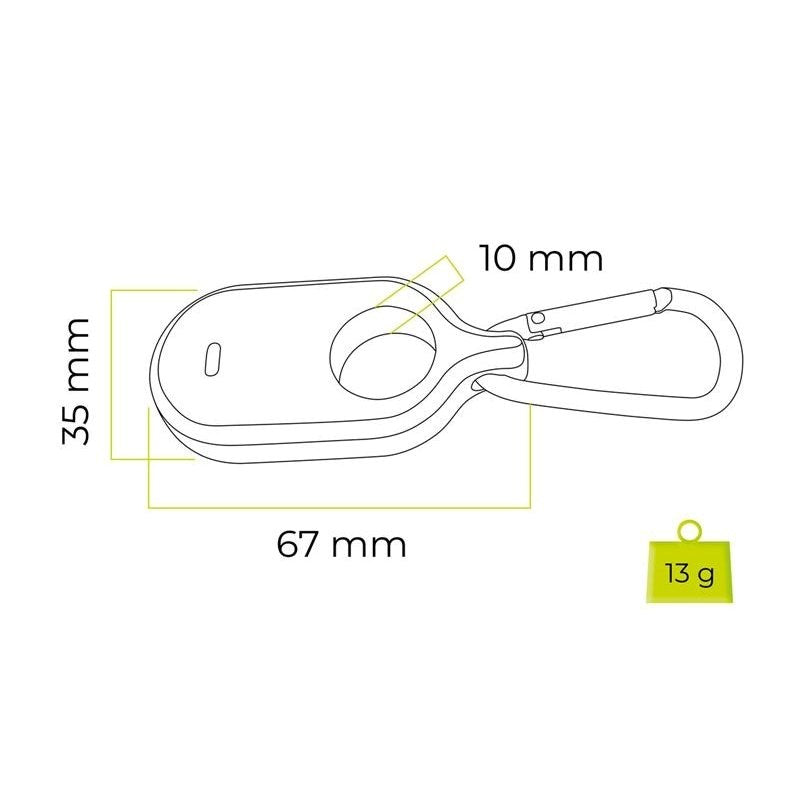 Mobile Origin Samsung Galaxy SmartTag2 Silicone Case with Carabiner - White