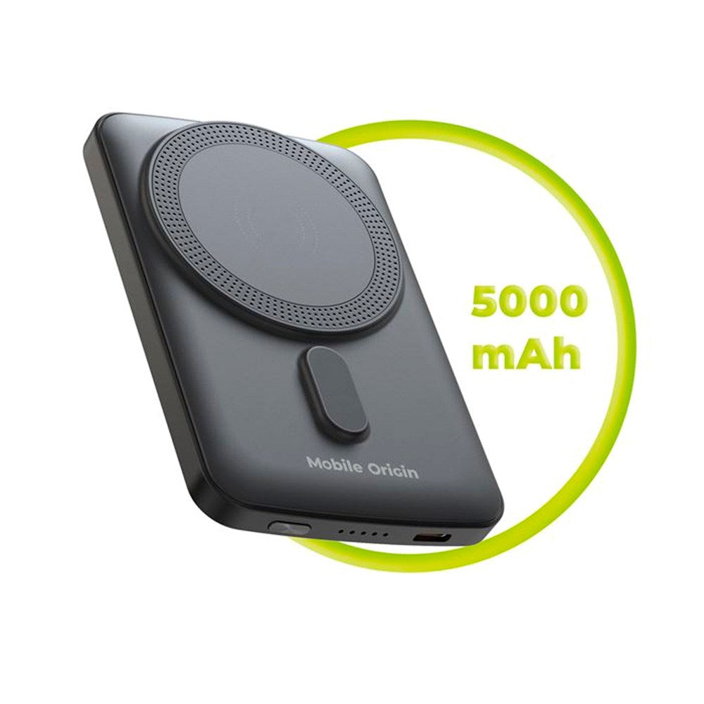 Mobile Origin 20W Powerbank 5000mAh with LED Display - USB-C Connector - Grey