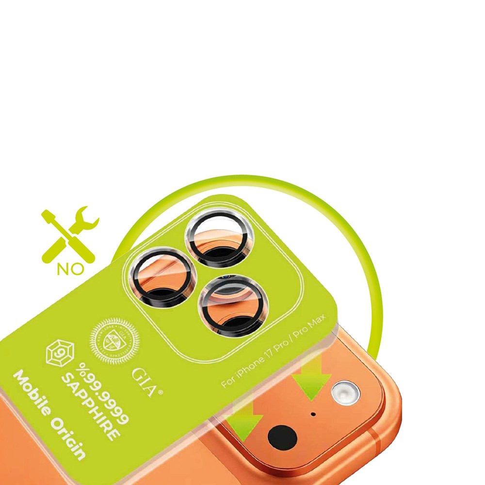 Mobile Origin iPhone 17 Pro / 17 Pro Max Sapphire Tempered Glass Camera Protection - Transparent