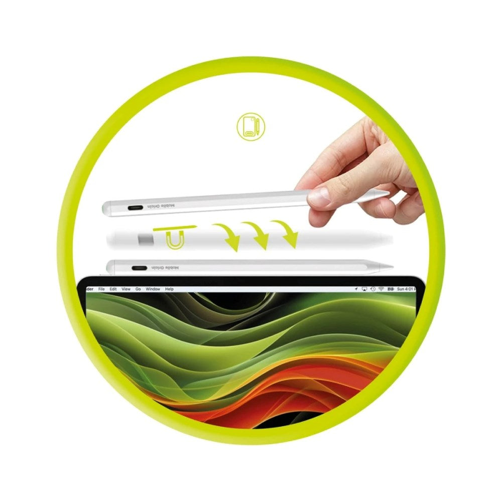 Mobile Origin Wireless Stylus Pen PE2 with USB-C - White