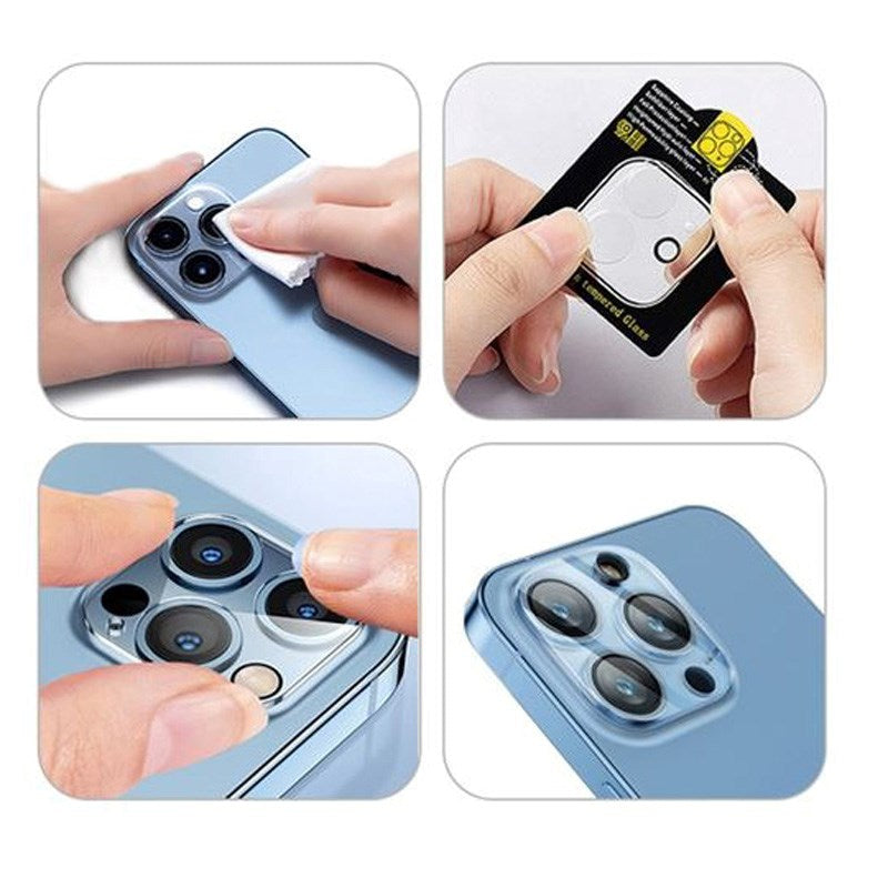 iPhone 17 Mobile Origin Tempered Glass Camera Lens Protection - Transparent / Black Edge