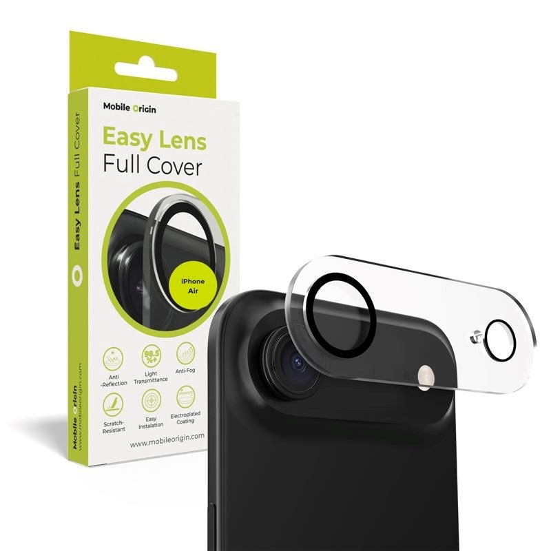 iPhone Air Mobile Origin Tempered Glass Camera Lens Protection - Transparent / Black Edge