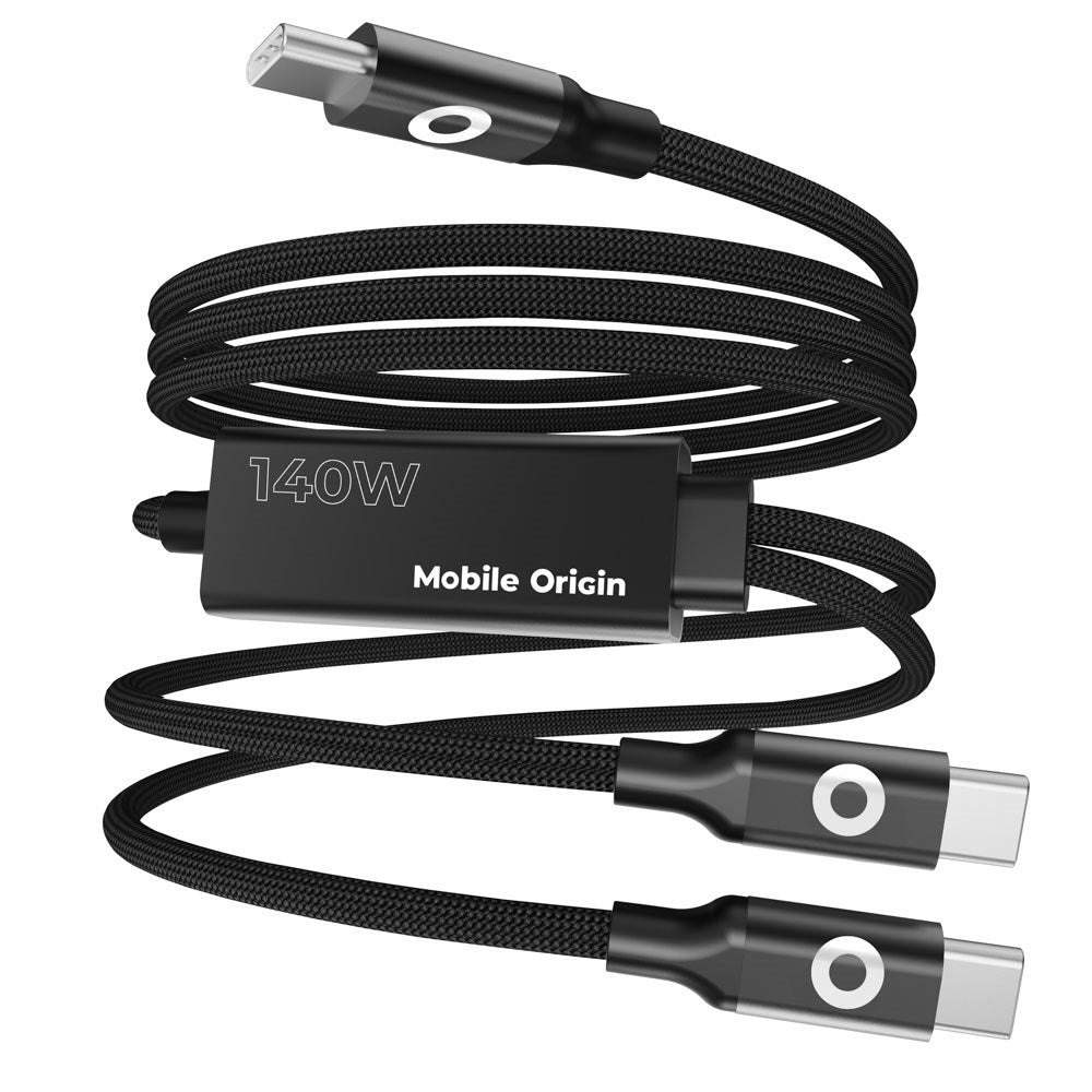 Mobile Origin CB10 140W Dual USB-C to USB-C Cable - 1.2m - Black