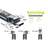 Mobile Origin 240W Display 540° Rotating USB-C to USB-C Cable - 1.8m - Black