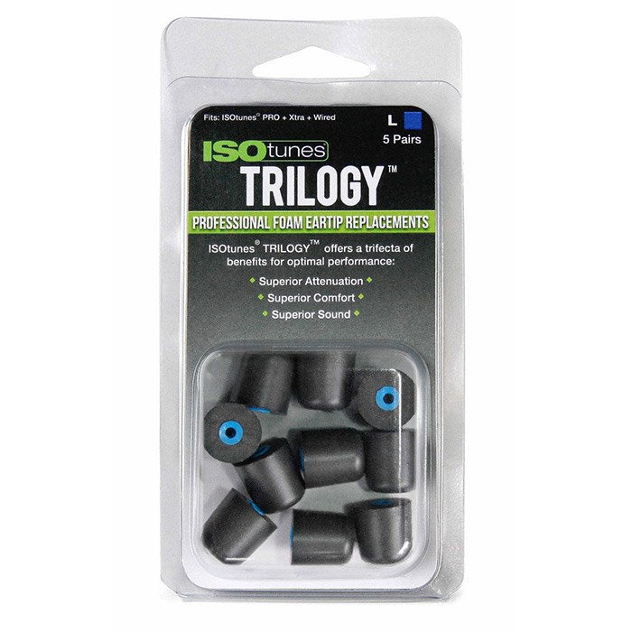 ISOtunes Earplugs L (Large) for ISOtunes In-Ear Headset - 5 Pair - Black