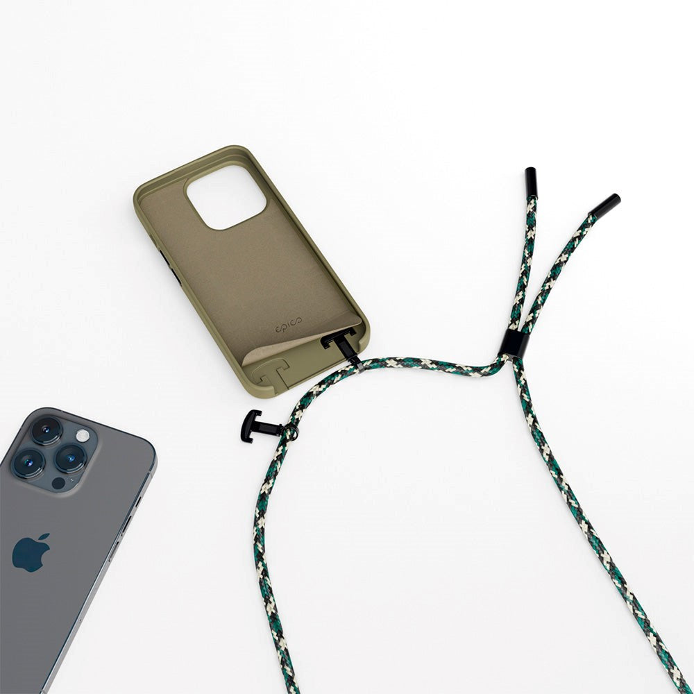 Epico iPhone 14 Pro Silicone Necklace Case - Green