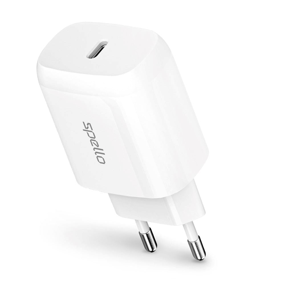 Spello 20W Wall Charger with USB-C - Power Delivery - White