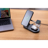 Spello 3-in-1 Magnetic Wireless Charger 15W - MagSafe Compatible - Black