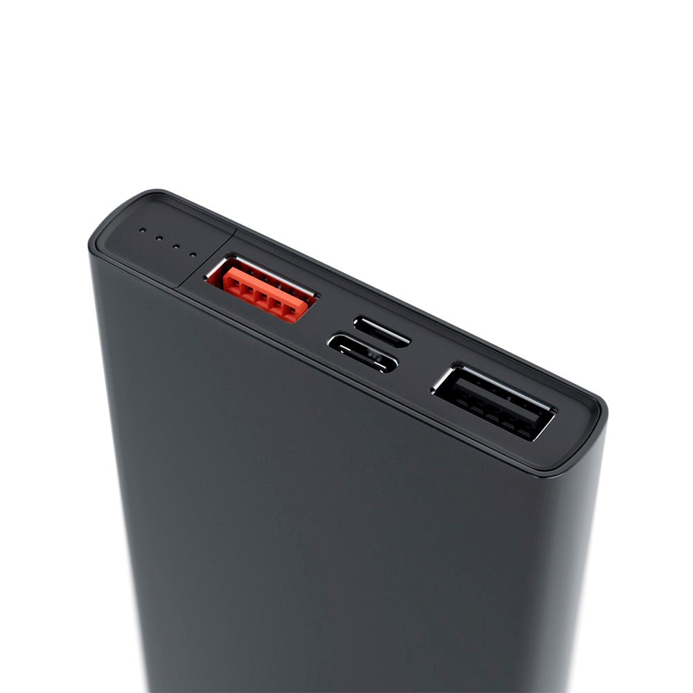 Spello Slim Power Delivery 18W Powerbank with 2 x USB-A / 1 x USB-C & 1 x USB-C Cable - 10.000 mAh - Black