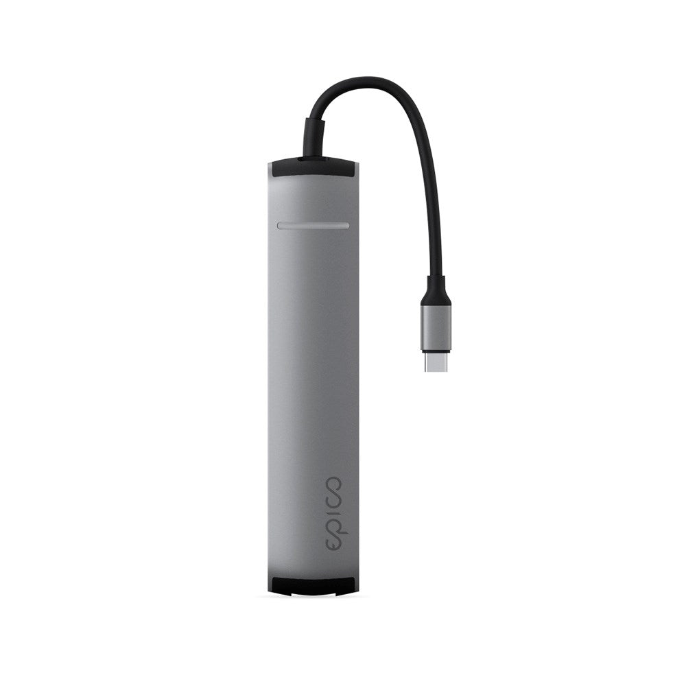 Epico 6-in-1 USB-C Adapter – Slim Design with 8K Resolution - Space Grey