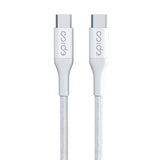 Epico Braided USB-C to USB-C Cable PD 100W - 120cm - White