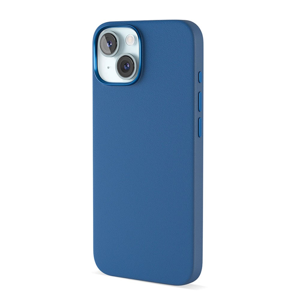 Epico iPhone 15 Mag+ Leather Case - MagSafe Compatible - Blue