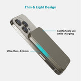 Epico 15W UltraPack EM51 Slim Alu Mag+ 5000 mAh Power Bank with USB-C - Qi2 / MagSafe Compatible - Titanium