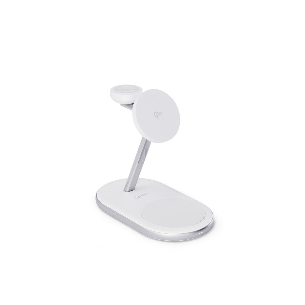 Epico UltraBase EX60 Qi2 3-in-1 Mag+ Wireless Charger - MagSafe Compatible - White