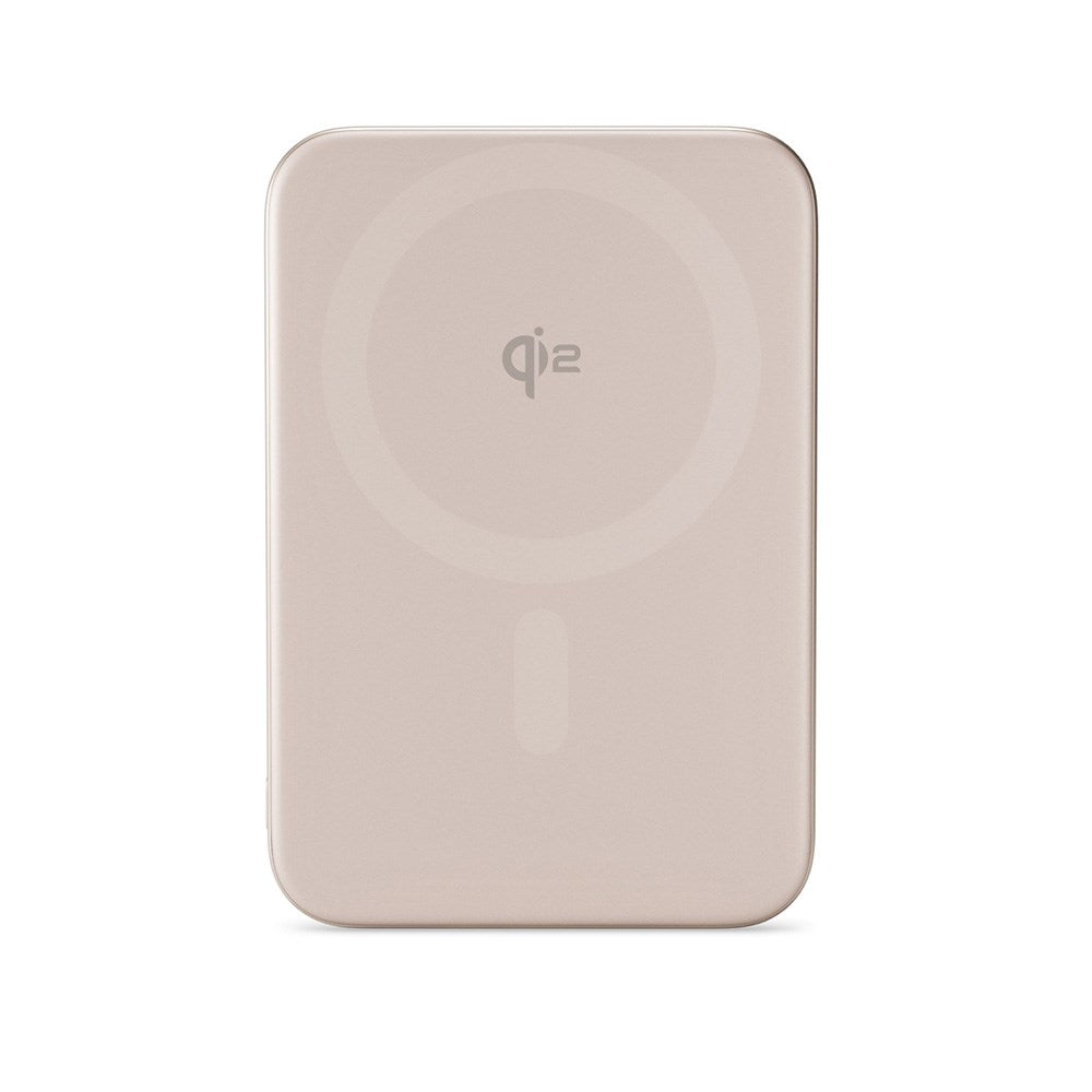 Epico 15W UltraPack EM51 Slim Alu Mag+ 5000 mAh Power Bank with USB-C - Qi2 / MagSafe Compatible - Desert Titanium