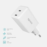 Epico UltraBoost GaN 45W Wall Charger - 2x USB-C - White