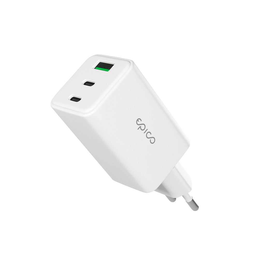 Epico UltraBoost GaN 65W Wall Charger - 2x USB-C / 1x USB-A - White