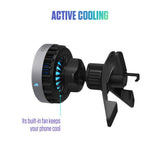 Spello Magnetic Car Phone Holder with Wireless Charging (15W) - Qi2 & MagSafe Compatible - Black