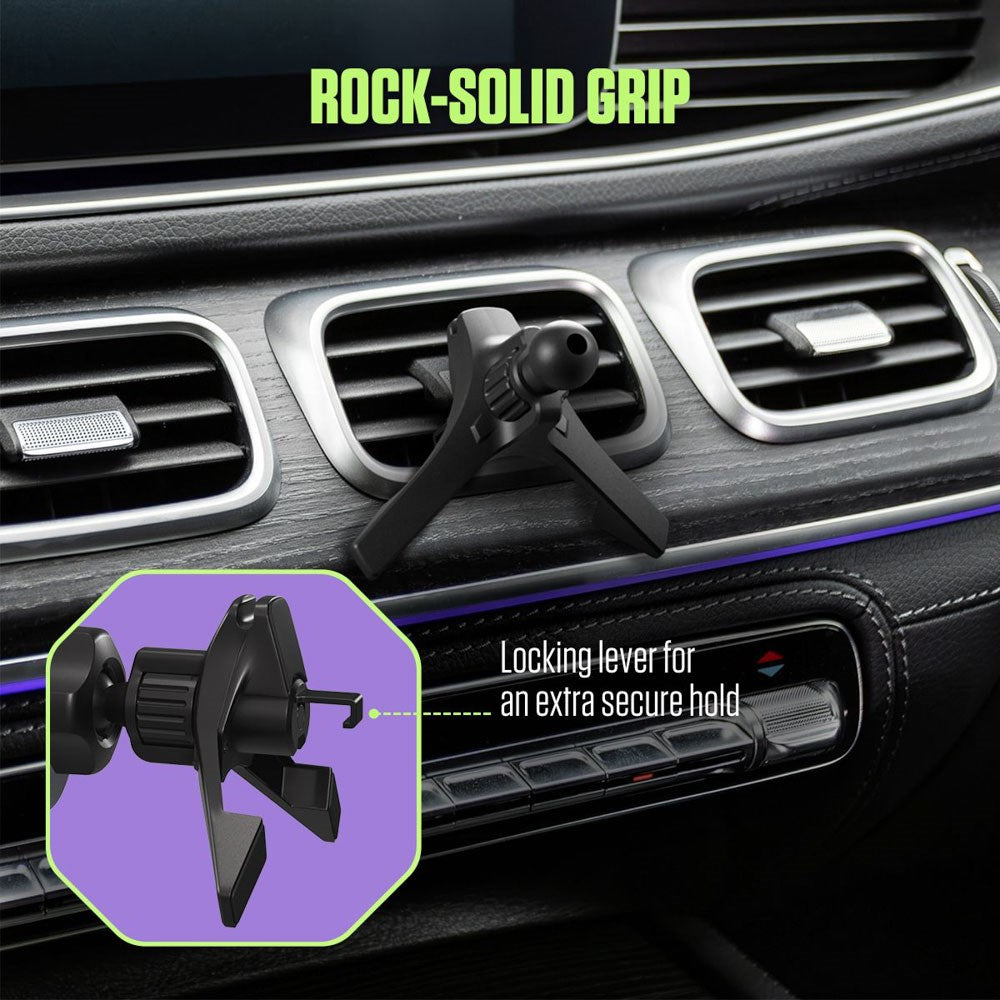 Spello Magnetic Car Phone Holder with Wireless Charging (15W) - Qi2 & MagSafe Compatible - Black